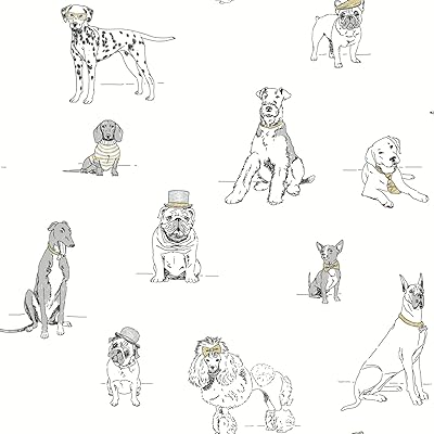Wall coating York Dog Lifestyle Wallpaper to take off and stick Silver/Or Psw1339rl.. Everything you need is on DIAYTAR Nigeria — just a click away.