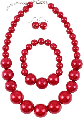 Large set of jewelry in artificial pearls for women, size 19 inch, composed of a necklace, a bracelet and earrings, in plastic, pearl.. Discover endless possibilities with DIAYTAR NIGERIA's comprehensive catalog and budget-friendly delivery.