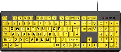 Large Adami computer keyboard printed with high contrast usb wire, large mail keyboard for visually impaired, low vision, elderly, students and beginners in computer science.. Experience the future of online shopping with DIAYTAR NIGERIA's extensive product range and competitive pricing.