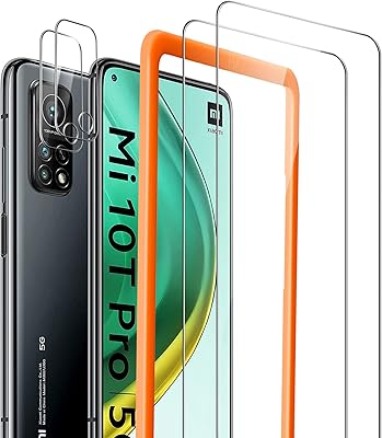 Wedamin screen protector compatible with Xiaomi Mi 10T 5G/10T Pro 5G, 2 pieces protector of camera lens, tempered glass with alignment frame, crystalline.. Transform how you shop with DIAYTAR NIGERIA's vast selection and budget-friendly delivery options.