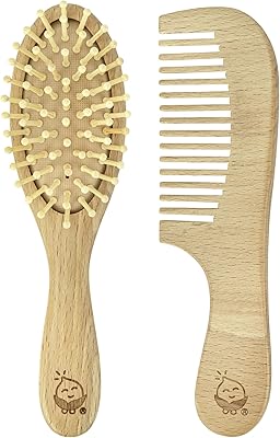 Brush set + Green Spruts educational comb | Ultra-Douce educational brush to style thick or curly hair | Natural wood and bamboo hair without BPA, BPS and BPF.. From fashion trends to home essentials — find it on DIAYTAR Nigeria.