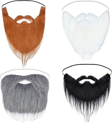 4 pieces of false mustaches with a large beard, self-adhesive car supplies for cosplay spectacle.. DIAYTAR NIGERIA provides endless shopping possibilities with affordable prices and prompt delivery service.