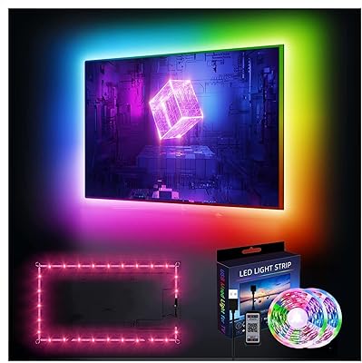 LED LED lights 16.4 feet for 55 to 80 -inch TV, USB RVB LED USB LED Backlight, LED backlight kit for flat and computer screen TV.. DIAYTAR NIGERIA: Your affordable marketplace with reliable 5-8 day shipping across Nigeria.