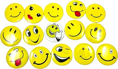 Pins with a smiling face/emoji/badge pins set of 15 pieces (different mood), stainless steel, without precious stones.. Shop like never before with DIAYTAR NIGERIA's comprehensive marketplace and budget-friendly shipping.