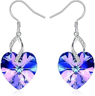Swarovski earrings Elements in Sterling 925 silver dotted with crystals, ideal as a gift for women of j. pink.. Save more, wait less — DIAYTAR Nigeria delivers faster than ever.