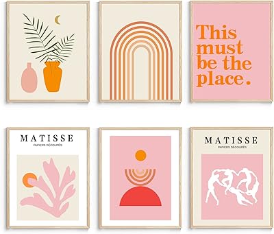 Xpygimi Matisse Mural Bohemian without frame, minimalist aesthetic images for wall decoration, Matisse pink printing set, pink and orange wall art, Boho wall stickers.. Nigeria's fastest-growing e-commerce site offers unbeatable prices and delivery within 8 days.