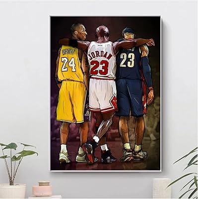 Classic poster of Kisibel Basketball Motivation Michael Jordan Kobe Bryant, Printing on canvas, Wall decoration for boy room and interior decoration / 50 x 70 cm / without framework.. No more overpriced stores — DIAYTAR Nigeria brings the best to your door.