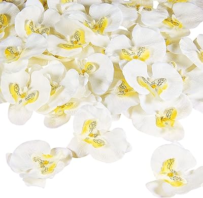 50pcs Artificial orchid petals for the decoration of wedding festival phalaenopsis heads of orchid flowers in false silk and butterflies for home crafts (white).. With DIAYTAR Nigeria, you can browse through thousands of items at the best prices. Place your order today and receive it in less than a week.