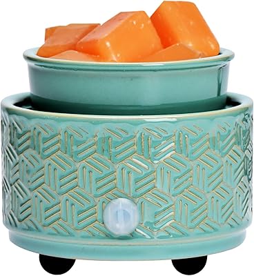 Aswasa 3-in-1 bougie heater for scented wax, electric ceramic candle burner (woven cyan).. Elevate your shopping experience with DIAYTAR NIGERIA's vast catalog and budget-friendly options.