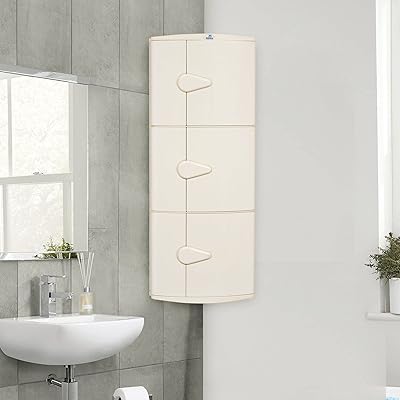 Nilkamal plastic storage corner cabinet with 3 doors (ivory).. Experience the power of choice with DIAYTAR NIGERIA's vast catalog and affordable 5-8 day delivery.
