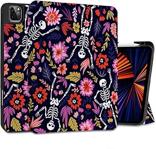 Meegoodo for iPad pro M2 12.9 6th/5th/4th/3rd generation shell 2022 2021 2020 2018 with pencil holder, TPU rear support for three-parts, 2nd generation pencil loading support for children, dancing skeleton.. DIAYTAR NIGERIA: Your affordable gateway to thousands of products delivered promptly nationwide.