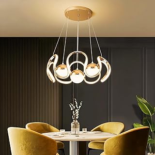 Hua qiang Wang Wang Modern LED LUD, spring suspension in golden spiral, adjustable chandelier 3 colors, ceiling light for living room, dining room, bedroom, kitchen.. Nigeria's e-commerce leader delivers unmatched variety and value to your doorstep in just 5-8 days.
