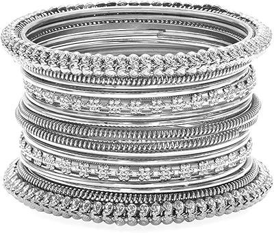 Set of traditional tribal, ancient tribal silver Creole bracelets for wedding for wedding, Bollywood fashionable Indian jewelry, gift for women and girls, 2.4 inch size, standard, metal, without stones.. Shop easy, pay less, get it fast — with DIAYTAR Nigeria.
