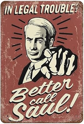 "Better Call Saul" poster, 8x12 inch, vintage metal panels in tin, warning panel, bar, coffee, garage, vintage wall decoration.. DIAYTAR NIGERIA: Where affordability and variety meet with convenient delivery within 8 days.