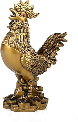 Golden animal figurines for table decoration ancient chicken figurines decorations and gifts.. DIAYTAR NIGERIA: Where value shopping meets reliable 5-8 day delivery across the nation.