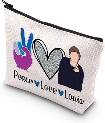 TTSUTMO zipped makeup bag for woman Louis Gift for music lovers of Peace Love, Beige, Peace Love Louis.. DIAYTAR NIGERIA: Where value meets variety with reliable nationwide delivery in under 8 days.