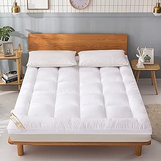Ultra soft and soft luxury mattress cover 10 cm thick with 4 non -fitting elastic anchor strips fully adjusted to ensure stability, available for house and hotel - White 180 cm x 200 cm (King) (180x200).. Experience the convenience of boundless shopping with DIAYTAR NIGERIA's vast selection and quick delivery.