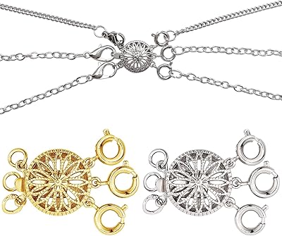 Bunk necklace clips, 3 -strand jewelry spacers, collar spacer with swapped lobster rings clips, multiple bracelet clasp tin without tangle (gold and silver).. Shop millions of products across categories on DIAYTAR Nigeria — delivered right to your door.