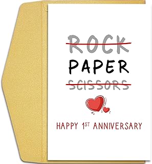 Kiliji Happy 1st anniversary card, 1st wedding anniversary card, birthday paper greeting card, scissor paper stone.. Experience the DIAYTAR difference with our vast product selection and delivery within 5-8 days.