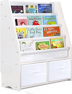 Malbest children's library with two storage boxes and shelves to organize toys, in natural wooden wood.. Shop smarter, not harder with DIAYTAR NIGERIA - thousands of products at your fingertips with affordable delivery.