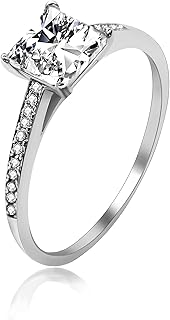 Single Sterling 925 Silver Silver Engagement Ring Uloveido Princess for Women.. Click, pay, receive — DIAYTAR Nigeria makes online shopping seamless.