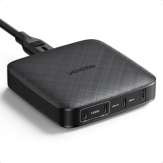 Ugreen charger PD 100W USB C 4 Wall Ports of type C, fast charge, desktop adapter for steam deck, Huawei P60, MacBook Pro/Air, iPad, iPhone 14 Pro Max/14, Galaxy S23 Ultra, etc... DIAYTAR NIGERIA: Bringing quality products to your doorstep at prices that won't break the bank.