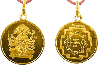 Hanuman Yantra pendant in pure gold plated brass Panchmukhi, blessing and energetic pendant, copper, without precious stones, copper, without precious stones.. DIAYTAR NIGERIA: Where every Nigerian finds what they need at prices they can afford, delivered promptly.