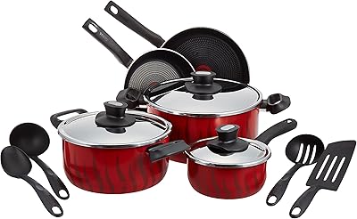Tefal tempo kitchen battery with black red non -stick coating 12.. DIAYTAR NIGERIA brings satisfaction with every purchase through affordable prices and prompt shipping.