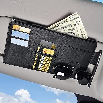 Cloud4 car sun visoring organizer, car storage, travel briefing, storage of car accessories for species, cards, keys, pens, sunglasses. (black).. Shop smart with DIAYTAR NIGERIA, offering a vast product range delivered to your doorstep within a week.