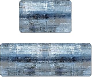 Elor blue and gray kitchen mat with 2 rooms with pattern.. Experience hassle-free shopping with DIAYTAR NIGERIA's user-friendly platform and prompt delivery service.
