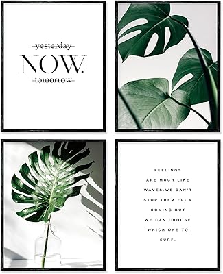 Botanical print wall decoration poster, motivation art poster, 8 x 10 canvas without frame, set of 4, aesthetic plant posters for bedroom (option 1).. DIAYTAR NIGERIA connects Nigerians with quality products at affordable prices, delivered in 5-8 days nationwide.