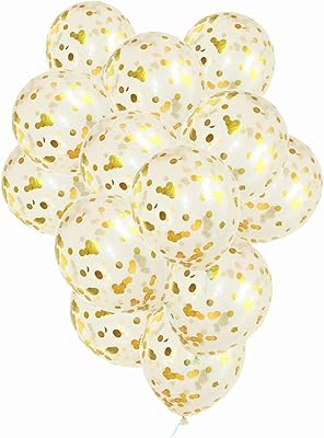 Golden confetti balloons, 10 12 -inch transparent latex balloons with gold leaf for wedding birthday decorations.. Your trusted shopping partner, DIAYTAR NIGERIA offers extensive selection with quick delivery options.