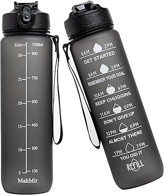 MAHMAIR 1 L water bottle with straw, time markers and BPA TRITAN TRITAN TO BA for fitness, the gym and outdoor sports (gray).. Why shop anywhere else? DIAYTAR Nigeria has it all, at prices you’ll love.