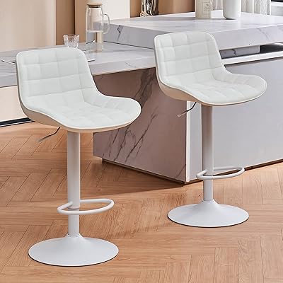 Set of Utast kitchen bar chairs, swivel bar chair with adjustable height with PU leather backrest, modern dining chair for breakfast table, white.. Nigeria's most diverse e-commerce platform delivers quality and affordability to your doorstep in 5-8 days.