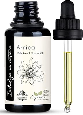 Organic arnica oil Aroma Tierra (Arnica Montana) - 100 % pure essential oil of natural therapeutic quality - for growth of hair, face and skin - pain relief, endoloris muscles, swelling and bruising - Massage (30 ml).. Your new favorite way to shop online — DIAYTAR Nigeria.