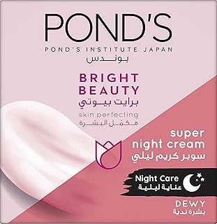 Pond's bright beauty night cream for brighter and radiant skin, lightening night cream with vitamin B3 (niacinamide), vitamin E and glycerin, 50 g.. Shop with ease at DIAYTAR NIGERIA, Nigeria's premier e-commerce platform offering budget-friendly shipping.