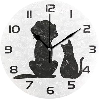 Silent wall clock for dog and cat kelmy, without tick-tac, with round oil painting, for living room, bedroom, bathroom, decoration of the.. DIAYTAR NIGERIA: Connecting Nigerians with their needs through affordable prices and 5-8 day shipping.