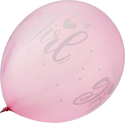 Unique printed balloons "it's a girl", 5 balloons, pink, size 12 inches.. DIAYTAR NIGERIA: Where thousands of products meet affordable prices and reliable 5-8 day delivery.