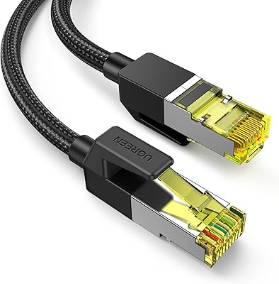 Ugreen ethernet cable, RJ45 Cat 7 Gigabit LAN 10GBPS 600MHz F/FTP braided network cable compatible with PS4, PS5, WiFi extension, Smart TV, Swicth, Raspberry, MoDem, Router (1m).. Discover thousands of products on DIAYTAR Nigeria with delivery between 5 to 8 days across the country.