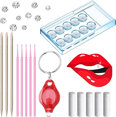 25 pieces set of dental jewelry removable fashion False crystal mirror tooth decoration (round, white pattern).. DIAYTAR NIGERIA: Where affordability meets variety, with thousands of products delivered in less than 8 days.