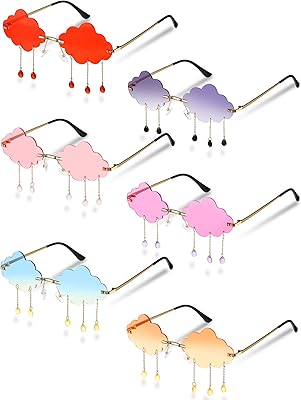 6 pairs of sunglasses crystal cloud without mount sunglasses cloud from the 90s Funny sunglasses for women men.. DIAYTAR NIGERIA: Revolutionizing how Nigerians shop with affordable prices and prompt delivery services.
