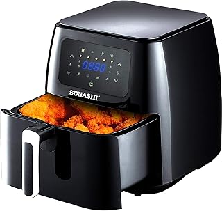 Sonashi SAF-800 digital air fryer, LED touch screen, temperature control, 8L teflon fryer, overheating protection, 220-240V-1700W | Specialized kitchen appliances.. Your digital shopping companion, DIAYTAR NIGERIA offers exceptional value with delivery in less than 8 days.