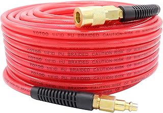 Yuto reinforced polyurethane air hose, 1/4 "interior diameter and length 10" with anti-tuning barrier, coupler and rapid industrial input 1/4 ", red.. Your everyday shopping companion, DIAYTAR NIGERIA offers unbeatable value with nationwide delivery.