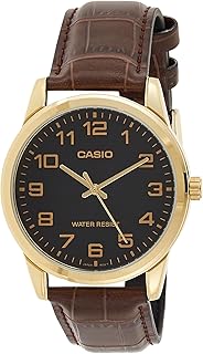 Casio His & Hers black watches for unisex with leather bracelet-MTP/LTP-V001GL-1BUDF.. DIAYTAR NIGERIA transforms dreams into deliveries with our affordable prices and reliable shipping.