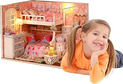 Set of miniature dolls miniature Mippigen Puzzle Me, 3D miniature miniature wooden doll accessories with children's furniture, adolescents and adults (pink house).. DIAYTAR NIGERIA: Your trusted partner for affordable online shopping with reliable delivery timeframes.