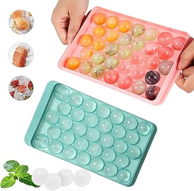 Azisen 【Package of 2 + 33 Grids】 Round ice cube tray with lid, freezer mold, mini circular ice tray making 1 in + blue】.. Save time and money with DIAYTAR Nigeria’s online store.