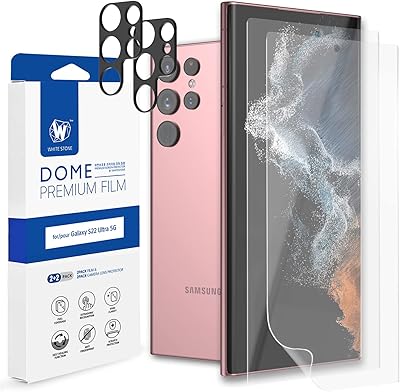 White Stone Galaxy S22 Dome Glass 2+2 Ultra flexible TPU screen protection film, pack of 2 camera protectors with 2 packs of 4 screen protectors, 8809365406708.. Shop smarter with DIAYTAR Nigeria — affordable prices and a wide product range delivered in just 5 to 8 days.