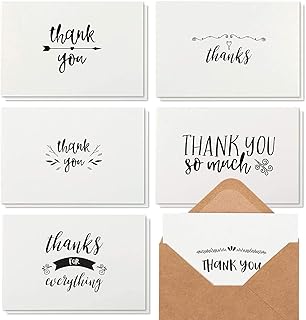 Set of thanks cards with brown kraft envelopes, virgin interior, handwritten style for prenatal festivals and weddings (24).. DIAYTAR NIGERIA promises affordability and variety with every purchase, delivered in 5-8 days.