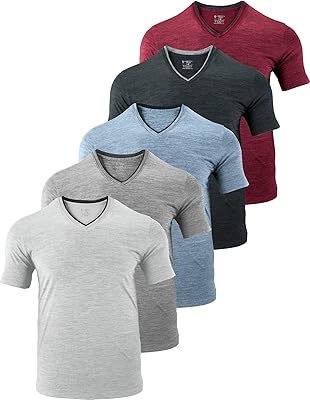 Set of 5 Dri-Fit T-shirts in V-neck for men, active short-sleeved training t-shirts, performance t-shirts (large sizes available).. DIAYTAR NIGERIA: Your trusted e-commerce partner with extensive product choices and affordable delivery.