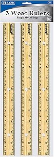 Basic wooden rule 12 "(30 cm), single metal edge, centimetric and metric measurement rules for school supplies of students (3 parts), 1 package.. DIAYTAR NIGERIA: Where every click leads to affordable purchases delivered promptly to your door.